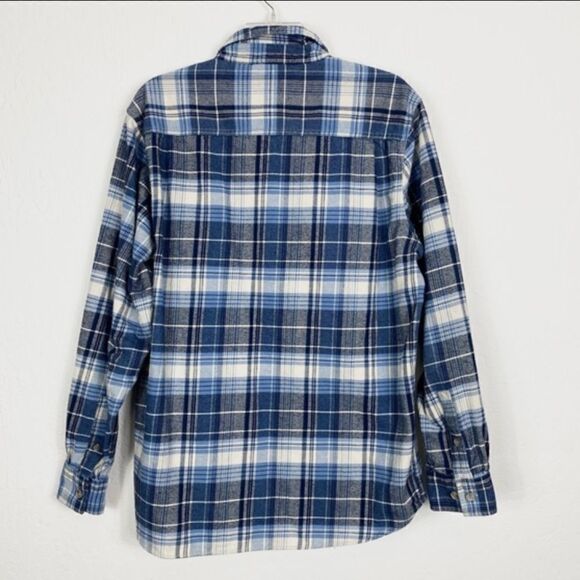 Weatherproof Mens Blue & White Plaid Flannel Shirt - Picture 2 of 7
